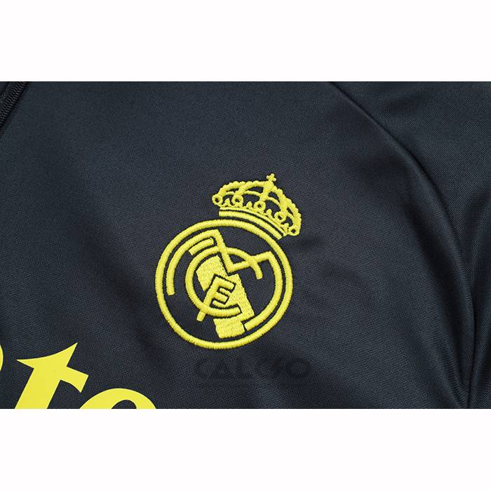 Tuta da Track di Felpa Real Madrid Bambino 2025-2026 Nero Giallo